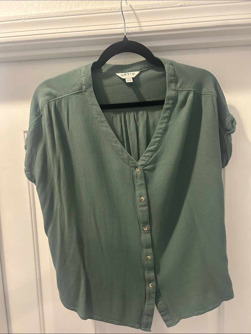 Orvis Sage Green Short-Sleeve Button-Front Shirt
